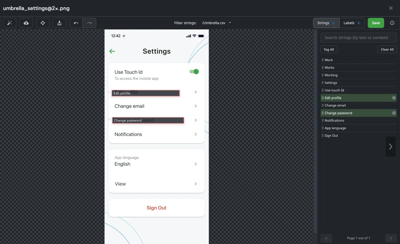 Screenshot tagging preview